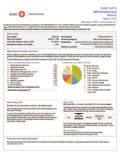 bmo dividend fund facts.